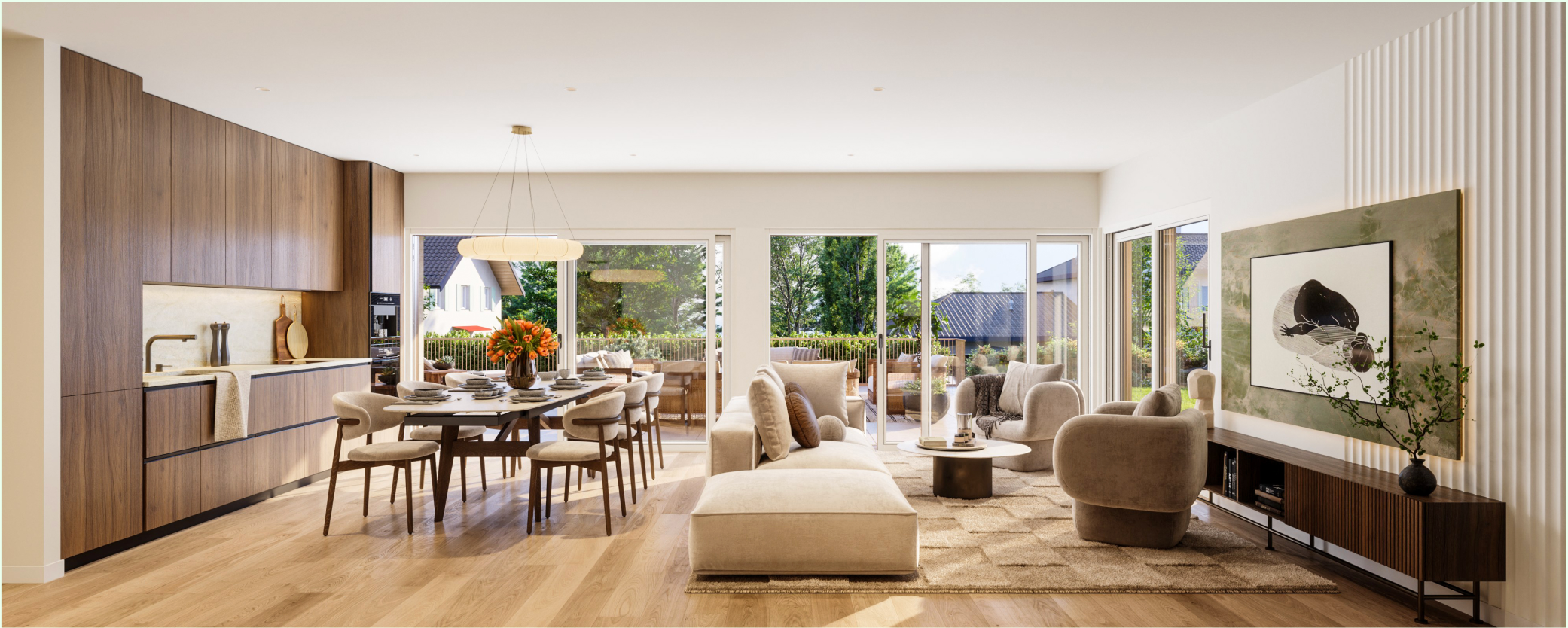Mégard 12 - vue intérieure d'un appartement, salon lumineux
